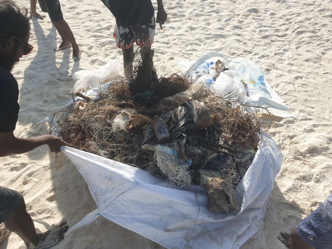 Marine debris collected from the Dharavandhoo house reef